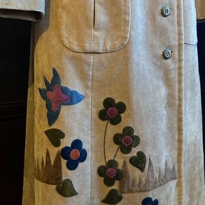 1970’s  Suede patchwork short trench coat.